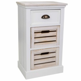 Caisson à Tiroirs Alexandra House Living Blanc Marron Bois de paulownia Bois MDF 30 x 68 x 40 cm de Alexandra House Living, C...