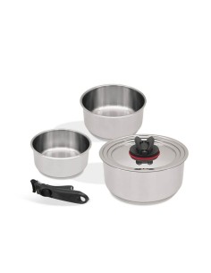 Casserole with glass lid Quttin Caesar Steel Ø 28 x 11 cm (4 Units) | Tienda24 Tienda24.eu