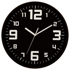 Wall Clock 5five Black polypropylene (Ø 30 cm) by 5five, Wall Clocks - Ref: S7903238, Price: 15,56 €, Discount: %