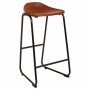 Stool Alexandra House Living Brown Black Leather Iron 46 x 80 x 46 cm by Alexandra House Living, Sofas and chairs - Ref: D163...