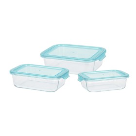 Panier-repas rond avec couvercle Chefs Bleu 2,5 L 23,7 x 10,1 x 23,7 cm (4 Unités) | Tienda24 - Global Online Shop Tienda24.eu