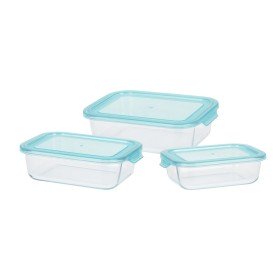 Lunchbox Snow 420 ml Blau Durchsichtig Glas Polyäthylen (12 Stück) | Tienda24 - Global Online Shop Tienda24.eu