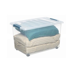 Boîte de rangement avec couvercle Tontarelli Plastique Bleu Transparent 24 L roues 79 x 28,7 x 16,8 cm (6 Unités) | Tienda24 - Global Online Shop Tienda24.eu