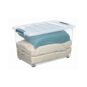 Caja Multiusos Domopak Living Katla Con ruedas Con asas Transparente 57 L (59 x 39 x 36,5 cm) de Domopak Living, Cajas y arco...