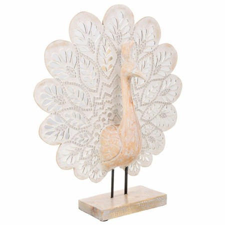 Figura Decorativa Alexandra House Living Natural Vidrio Madera MDF Pavo real 53 x 12 x 46 cm de Alexandra House Living, Colec...