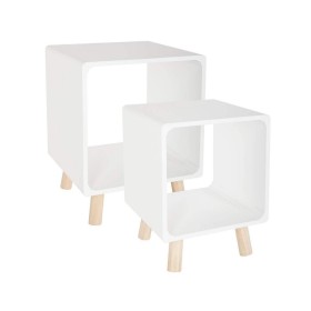 Mesa de Cabeceira Alexandra House Living Branco 33 x 68 x 41 cm | Tienda24 - Global Online Shop Tienda24.eu