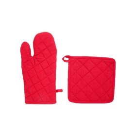 Jeu de maniques et de gants de cuisine Atmosphera Rouge Coton Atmosphera - 1