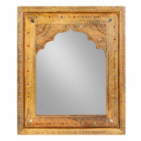 Wall mirror White Brown Mango wood Curve 90 x 60 x 2 cm | Tienda24 - Global Online Shop Tienda24.eu