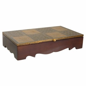 Scatola-Portagioie Alexandra House Living Marrone scuro Ottone Legno di mango Legno MDF 20 x 7 x 33 cm di Alexandra House Liv...