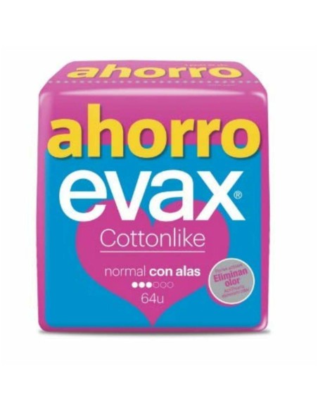 Assorbenti Normali con Ali Evax Cottonlike 64 Unità da Evax, Assorbenti esterni - Ref: S05106601, Precio: 15,88 €, Descuento: %