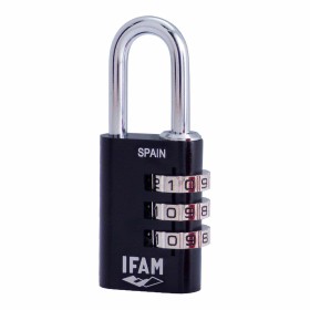 Combination padlock IFAM Combi30 Black Aluminium Chrome-plated steel (3 cm) by IFAM, Combination Padlocks - Ref: S7912180, Pr...