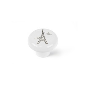 Pommeau Rei e816 Rond Blanc Porcelaine Illustré 4 Unités (Ø 40 x 31 mm) de Rei, Boutons de portes - Réf : S7912589, Prix : 16...