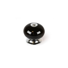 Doorknob Rei e517 Circular Porcelain Black Metal 4 Units (Ø 40 x 36 mm) by Rei, Knobs - Ref: S7912592, Price: 11,81 €, Discou...