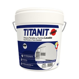 Paint Titanlux Titanit 029190004 Ceiling Wall Washable White Matt 4 L by Titanlux, Roof Coatings & Paints - Ref: S7913217, Pr...