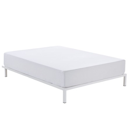 Lençol de baixo ajustável Alexandra House Living Branco 105 x 190/200 cm | Tienda24 Tienda24.eu