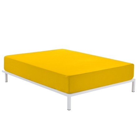 Lençol de baixo ajustável Alexandra House Living Mostarda 105 x 190/200 cm | Tienda24 Tienda24.eu