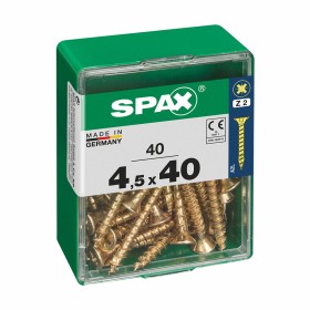 Caixa de parafusos SPAX Parafuso de madeira Cabeça plana (4,5 x 40 mm) de SPAX, Parafusos - Ref: S7913910, Preço: 5,18 €, Des...