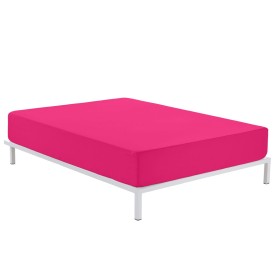 Lençol de baixo ajustável HappyFriday BASIC Rosa Claro 90 x 200 x 32 cm | Tienda24 Tienda24.eu