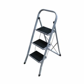 3-step folding ladder EDM Grey Steel (47 x 71 x 105 cm) by EDM, Folding Steps - Ref: S7914090, Price: 42,54 €, Discount: %