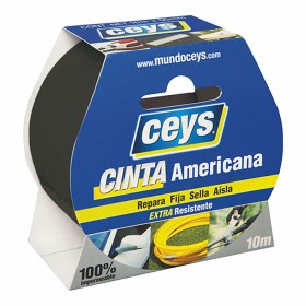 Cinta americana Ceys Negro (10 m x 50 mm) de Ceys, Cintas adhesivas - Ref: S7914122, Precio: 7,79 €, Descuento: %