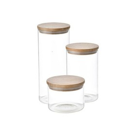 Conjunto de 3 Potes San Ignacio Cristal Transparente Bambu de San Ignacio, Armazenamento de alimentos - Ref: S7914252, Preço:...