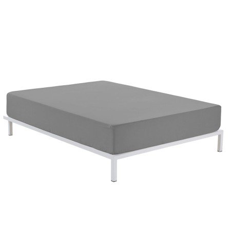 Fitted bottom sheet Alexandra House Living Dark grey 190/200 x 200 cm | Tienda24 Tienda24.eu