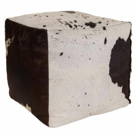 Puff Alexandra House Living Bianco Nero Pelle 40 x 40 x 40 cm di Alexandra House Living, Poltrone sacco - Rif: D1630683, Prez...