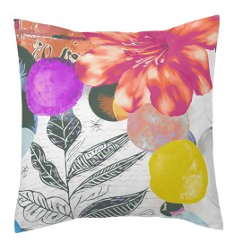 Kissenbezug DKD Home Decor Rosa grün Tropical 50 x 1 x 50 cm | Tienda24 Tienda24.eu