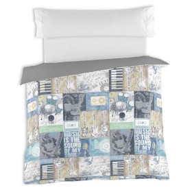 Conjunto de capa de edredom Alexandra House Living Branco Cinzento Solteiro 2 Peças | Tienda24 Tienda24.eu