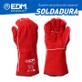 Guanti da Lavoro EDM Saldatori Rosso Kevlar Cotone Scamosciato | Tienda24 - Global Online Shop Tienda24.eu