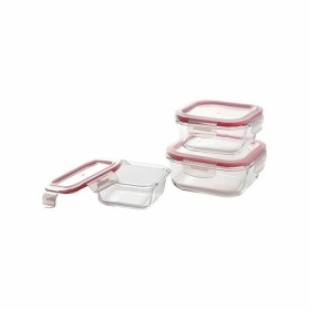 Set of lunch boxes Bergner Q4052 Squared Borosilicate Glass (3 pcs) by Bergner, Food storage - Ref: S7920278, Price: 16,32 €,...