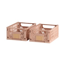 Jeu de Caisses de Rangement Empilables Sable 3,3 L de BigBuy Home, Boîtes et coffres de rangement - Réf : S7920390, Prix : 7,...