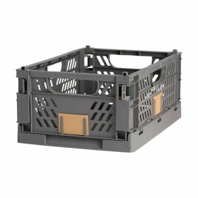 Jeu de Caisses de Rangement Empilables Gris foncé 50 x 33 x 25 cm de BigBuy Home, Boîtes et coffres de rangement - Réf : S792...