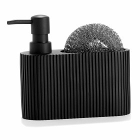 2-in-1 Soap Dispenser for the Kitchen Sink Andrea House CC71087 Black Resin Scourer 16,5 x 5,5 x 15 cm 300 ml by Andrea House...