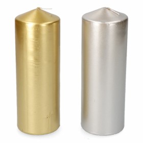 Candle Golden Silver Ø 7 x 20 cm 1 Unit by BigBuy Home, Candles - Ref: S7923019, Price: 7,94 €, Discount: %