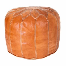 Pouffe Alexandra House Living Light brown Leather 48 x 35 x 48 cm by Alexandra House Living, Bean Bags - Ref: D1630774, Price...