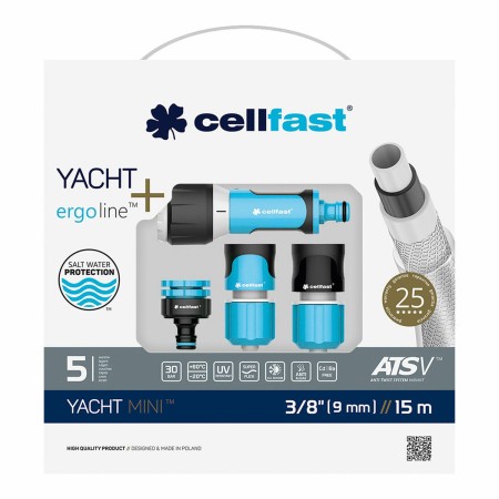 Schlauch-Set mit Zubehör Cellfast Yacht Mini Ats PVC 15 m Ø 9 mm | Tienda24 - Global Online Shop Tienda24.eu