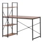 Desk with Shelf EDM 75196 Black Wood Metal 121 x 120 x 64 cm | Tienda24 - Global Online Shop Tienda24.eu