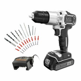 Conjunto de berbequim e acessórios Black & Decker Silver Edition bdchd18sc1a-qw 18 V 45 Nm 30 Peças de Black & Decker, Berbeq...