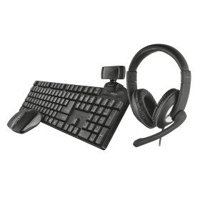 Keyboard and Mouse Trust Qoby Black QWERTY 4 Pieces by Trust, Keyboard & Mouse Sets - Ref: S8418819, Price: 30,20 €, Discount: %