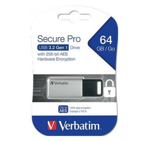 Clé USB Verbatim Secure Pro Noir Noir/Gris 64 GB de Verbatim, Clés USB - Réf : S8419750, Prix : 57,08 €, Remise : %