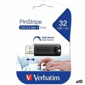 Memória USB Verbatim PinStripe Preto 32 GB | Tienda24 - Global Online Shop Tienda24.eu