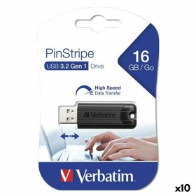 Pendrive Verbatim Pinstripe Noir 16 GB (10 Unités) de Verbatim, Clés USB - Réf : S8434208, Prix : 58,50 €, Remise : %