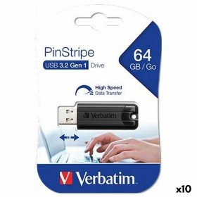 Pendrive Verbatim Pinstripe Noir 64 GB (10 Unités) de Verbatim, Clés USB - Réf : S8434209, Prix : 74,69 €, Remise : %