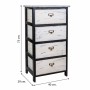 Cassettiera Alexandra House Living Bianco Nero Legno di paulownia 29 x 73 x 40 cm | Tienda24 - Global Online Shop Tienda24.eu