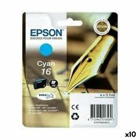 Cartouche d'encre originale Epson 16 Cyan (10 Unités) de Epson, Toners et encre pour imprimante - Réf : S8436866, Prix : 128,...