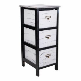 Cassettiera Alexandra House Living Bianco Nero Legno di paulownia 32 x 63 x 26 cm di Alexandra House Living, Comò e cassettie...