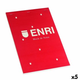 Schein Notizblock ENRI Rot A4 80 Bettlaken 4 mm (5