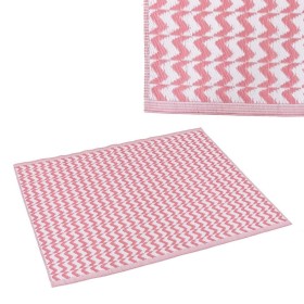 Outdoor rug Naxos 160 x 230 x 0,5 cm Pink White polypropylene by BigBuy Home, Area Rugs - Ref: S8700127, Price: 34,35 €, Disc...