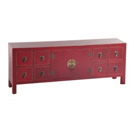 TV furniture ORIENTE Red Wood Iron MDF Wood 130 x 24 x 50,5 cm by BigBuy Home, TV tables and stands - Ref: S8800004, Price: 2...